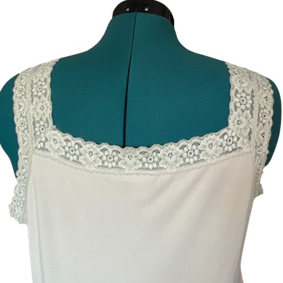 Venezia (Lane Bryant) Lacy Tank Top Plus Size 14/16 Beige - Picture 4 of 12